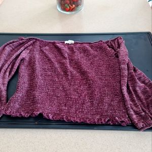 Womens midi top, can be worn on or off the shoulders.